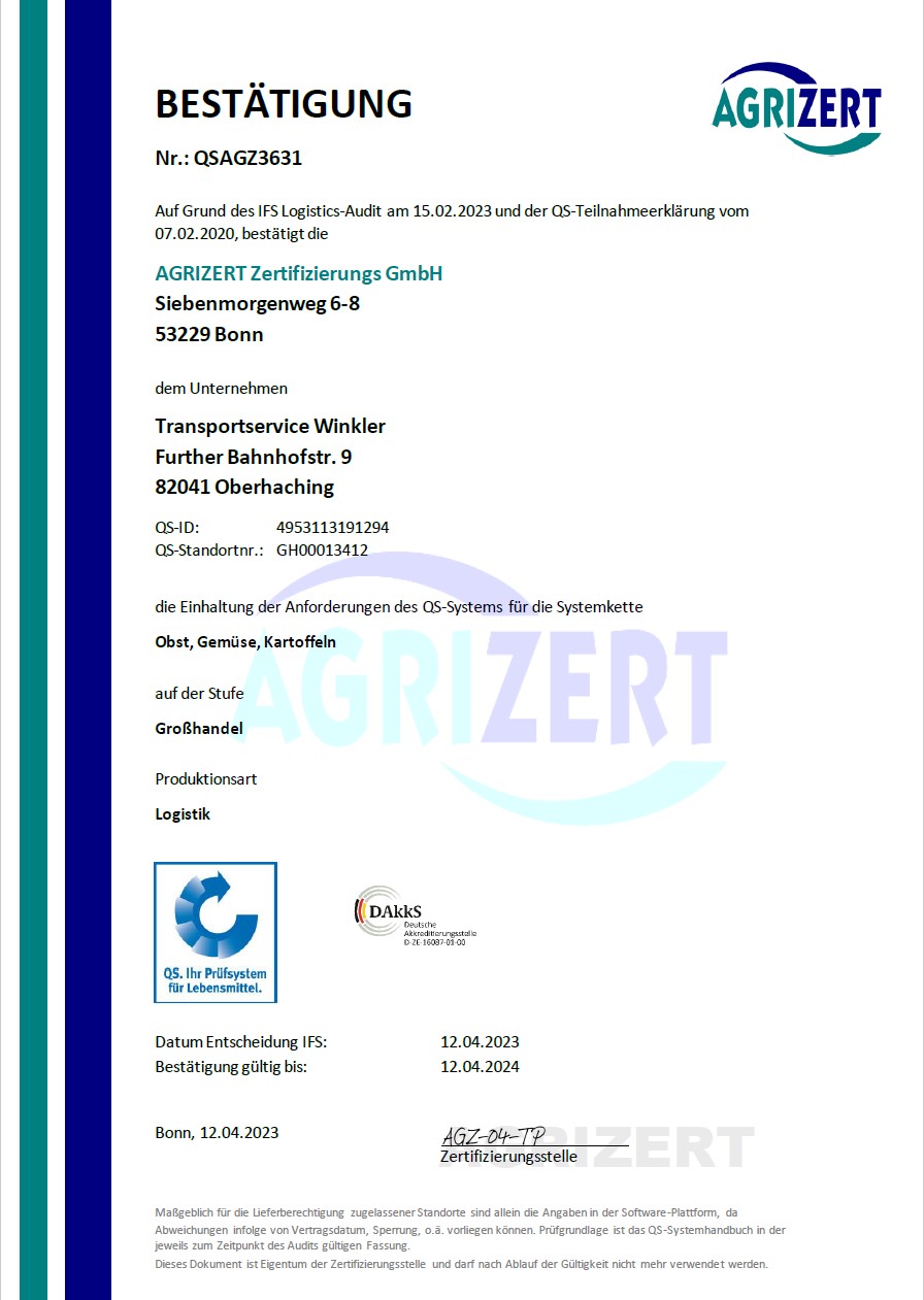 QS Zertifikat 2022